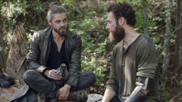 Tom Payne as Paul 'Jesus' Rovia, Ross Marquand as Aaron - The Walking Dead _ Season 9, Episode 7 - Photo Credit: Gene Page/AMC