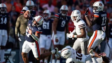 Auburn football running back Jarquez Hunter (27) runs the ball as Auburn Tigers take on Mississippi State Bulldogs at Jordan-Hare Stadium in Auburn, Ala., on Saturday, Oct. 28, 2023.