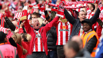 LONDON, ENGLAND - MARCH 31: Sunderland fans during the Checkatrade Trophy Final between Sunderland AFC and Portsmouth FC at Wembley Stadium on March 31, 2019 in London, England. (Photo by James Williamson - AMA/Getty Images)