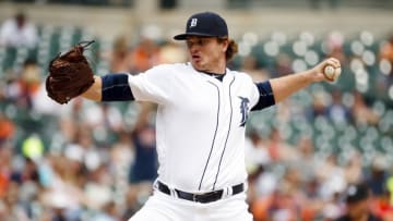 Jun 26, 2016; Detroit, MI, USA; Detroit Tigers relief pitcher Justin Wilson (38) pitches in the seventh inning against the Cleveland Indians at Comerica Park. Mandatory Credit: Rick Osentoski-USA TODAY Sports