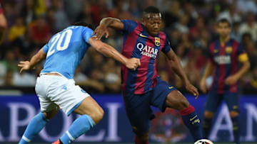 Adama Traore (R) of FC Barcelona (Photo by Valerio Pennicino/Getty Images)