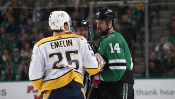 DALLAS, TX - DECEMBER 5: Things get heated between Jamie Benn