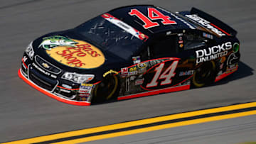 DAYTONA BEACH, FL - JULY 01: Tony Stewart, driver of the #14 Bass Pro Shops Chevrolet, practices for the NASCAR Sprint Cup Series Coke Zero 400 at Daytona International Speedway on July 1, 2016 in Daytona Beach, Florida. (Photo by Brian Lawdermilk/Getty Images)