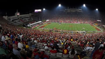 LOS ANGELES, CA - OCTOBER 14: General view of the Los Angeles Memorial Coliseum during the game between the USC Trojans and the Utah Utes on October 14, 2017 in Los Angeles, California. (Photo by Jayne Kamin-Oncea/Getty Images)