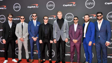 LOS ANGELES, CALIFORNIA - JULY 10: Members of the St. Louis Blues attend the 2019 ESPY Awards at Microsoft Theater on July 10, 2019 in Los Angeles, California. (Photo by Allen Berezovsky/WireImage)