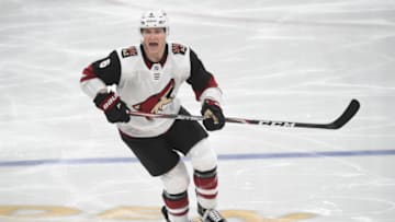 BOSTON, MA - FEBRUARY 8: Jakob Chychrun #6 of the the Arizona Coyotes skates against the Boston Bruins at the TD Garden on February 8, 2020 in Boston, Massachusetts. (Photo by Steve Babineau/NHLI via Getty Images)