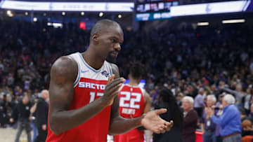 SACRAMENTO, CALIFORNIA - NOVEMBER 30: Dewayne Dedmon #13 of the Sacramento Kings leaves the court after a win against the Denver Nuggets at Golden 1 Center on November 30, 2019 in Sacramento, California. NOTE TO USER: User expressly acknowledges and agrees that, by downloading and/or using this photograph, user is consenting to the terms and conditions of the Getty Images License Agreement. (Photo by Lachlan Cunningham/Getty Images)