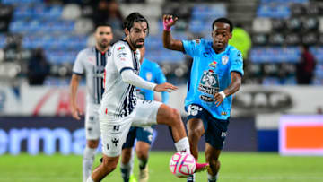 Former Pachuca star Rodolfo Pizarro (left) gave his old team fits but he and his Monterrey mates came up short in their Liga MX semifinal match Thursday night. (Photo by Jaime Lopez/Jam Media/Getty Images)
