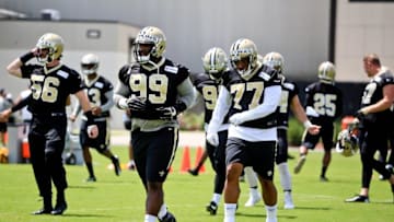 Jun 16, 2016; New Orleans, LA, USA; New Orleans Saints defensive tackle Sheldon Rankins (99) during the final day of minicamp at the New Orleans Saints Training Facility. Mandatory Credit: Derick E. Hingle-USA TODAY Sports