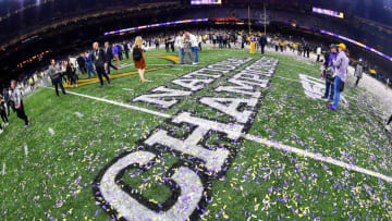 NEW ORLEANS, LOUISIANA - JANUARY 13: A general interior view of the Mercedes Benz Superdome after the College Football Playoff National Championship game between the LSU Tigers and the Clemson Tigers at the Mercedes Benz Superdome on January 13, 2020 in New Orleans, Louisiana. The LSU Tigers topped the Clemson Tigers, 42-25. (Photo by Alika Jenner/Getty Images)