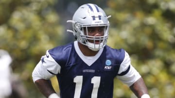 Jun 3, 2021; Frisco, TX, USA; Dallas Cowboys linebacker Micah Parsons (11) Mandatory Credit: Tim Heitman-USA TODAY Sports