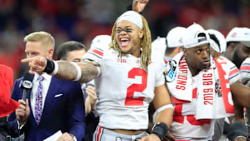 INDIANAPOLIS, INDIANA - DECEMBER 07: Chase Young #2 of the Ohio State Buckeyes celebrates after the BIG Ten Football Championship Game against the Wisconsin Badgers at Lucas Oil Stadium on December 07, 2019 in Indianapolis, Indiana. (Photo by Andy Lyons/Getty Images)