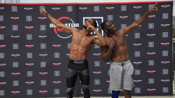 Antonio and AJ McKee posed for the media following their Bellator 228 open workout (photo by Amy Kaplan)