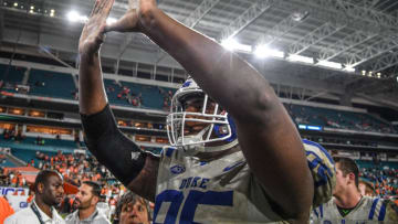 Duke football defensive tackle Trevon McSwain (Photo by Mark Brown/Getty Images)