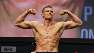 NEW YORK, NY - NOVEMBER 11: Stephen Thompson reacts during UFC 205 Weigh-ins at Madison Square Garden on November 11, 2016 in New York City. (Photo by Michael Reaves/Getty Images)