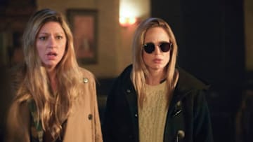 Jes Macallan as Ava Sharpe and Caity Lotz as Sara Lance/White Canary in DC's Legends of Tomorrow -- "I Am Legends" -- Photo: Jeff Weddell/The CW