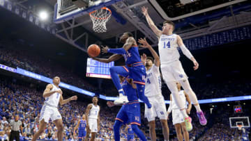 LEXINGTON, KENTUCKY - JANUARY 26: Lagerald Vick #24 of the Kansas Jayhawks shoots the ball against the Kentucky Wildcats at Rupp Arena on January 26, 2019 in Lexington, Kentucky. (Photo by Andy Lyons/Getty Images)