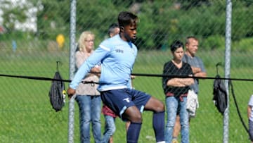 WALCHSEE, AUSTRIA - JULY 29: Balde Diao Keita of SS Lazio during the SS Lazio Training Camp on July 29, 2017 in Walchsee, Austria. (Photo by Marco Rosi/Getty Images)