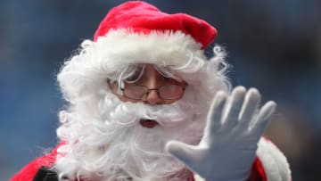 GLASGOW, SCOTLAND - DECEMBER 24: A person dressed as Santa Claus is seen during the Scottish Premier League match between Rangers and Inverness Caledonian Thistle at Ibrox Stadium on December 24, 2016 in Glasgow, Scotland. (Photo by Ian MacNicol/Getty Images)