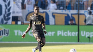 CARSON, CA - APRIL 9: Mamadou Fall #5 of Los Angeles FC during a game between Los Angeles FC and Los Angeles Galaxy at Dignity Health Sports Park on April 9, 2022 in Carson, California. (Photo by Dave Bernal/ISI Photos/Getty Images)