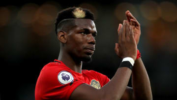 Manchester United's Paul Pogba applauds the fans after the final whistle of the Premier League match at Vicarage Road, Watford. (Photo by Mike Egerton/PA Images via Getty Images)