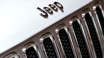 GENEVA, SWITZERLAND - MARCH 05: The Jeep logo is seen during the press day of the 84th International Motor Show which will showcase novelties of the car industry on March 5, 2014 in Geneva, Switzerland. (Photo by Harold Cunningham/Getty Images)