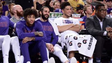 Phoenix Suns, Kelly Oubre, Ricky Rubio, Devin Booker (Photo by Barry Gossage/NBAE via Getty Images)