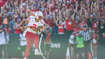 BOULDER, CO - SEPTEMBER 7: Quarterback Adrian Martinez #2 of the Nebraska Cornhuskers rushes for a fourth quarter touchdown against the Colorado Buffaloes at Folsom Field on September 7, 2019 in Boulder, Colorado. (Photo by Dustin Bradford/Getty Images)