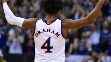 LAWRENCE, KS - FEBRUARY 19: Devonte' Graham