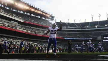 Dec 13, 2015; Philadelphia, PA, USA; Buffalo Bills running back LeSean McCoy reacts to the fans during pregame warmups before the start of the game against the Philadelphia Eagles at Lincoln Financial Field. Mandatory Credit: James Lang-USA TODAY Sports