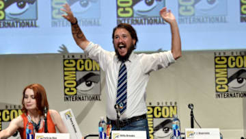 SAN DIEGO, CA - JULY 09: Actress Felicia Day (L) and actor Wil Wheaton speak onstage during "Con Man" The Fan Revolt 13 Years In The Making panel during Comic-Con International 2015 at the San Diego Convention Center on July 9, 2015 in San Diego, California. (Photo by Kevin Winter/Getty Images)