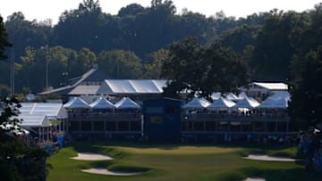 GREENSBORO, NC - AUGUST 23: A general view of the 18th green from the fairway during the final round of the Wyndham Championship at Sedgefield Country Club on August 23, 2015 in Greensboro, North Carolina. (Photo by Kevin C. Cox/Getty Images)