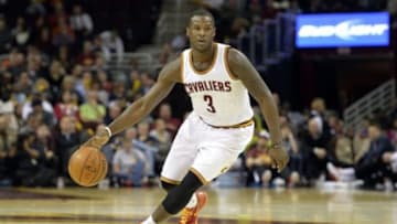 Nov 22, 2014; Cleveland, OH, USA; Cleveland Cavaliers guard Dion Waiters (3) dribbles against the Toronto Raptors at Quicken Loans Arena. Toronto won 110-93. Mandatory Credit: David Richard-USA TODAY Sports