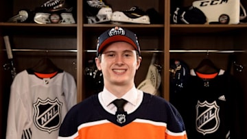 CHICAGO, IL - JUNE 23: Kailer Yamamoto poses for a portrait after being selected 22nd overall by the Edmonton Oilers during the 2017 NHL Draft at the United Center on June 23, 2017 in Chicago, Illinois. (Photo by Stacy Revere/Getty Images)