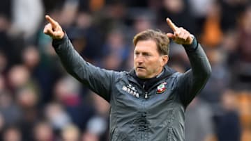 WOLVERHAMPTON, ENGLAND - OCTOBER 19: Ralph Hasenhuttl, Manager of Southampton acknowledges the fans following the Premier League match between Wolverhampton Wanderers and Southampton FC at Molineux on October 19, 2019 in Wolverhampton, United Kingdom. (Photo by Nathan Stirk/Getty Images)