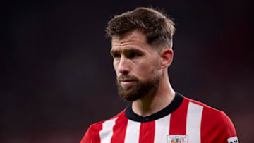 BILBAO, SPAIN - MARCH 12: Inigo Martinez of Athletic Club looks on during the LaLiga Santander match between Athletic Club and FC Barcelona at San Mames Stadium on March 12, 2023 in Bilbao, Spain. (Photo by Ion Alcoba/Quality Sport Images/Getty Images)