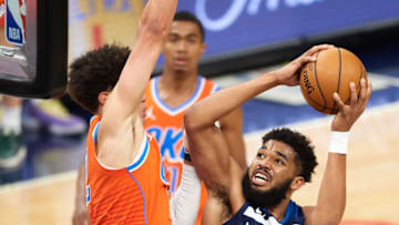 Karl-Anthony Towns and the Minnesota Timberwolves have been part of a net rating roller coaster this season. (Photo by Hannah Foslien/Getty Images)