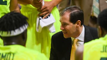 LUBBOCK, TX - DECEMBER 29: Head coach Scott Drew of the Baylor Bears talks to his players at a time out during the game against the Texas Tech Red Raiders on December 29, 2017 at United Supermarket Arena in Lubbock, Texas. Texas Tech defeated Baylor 77-53. (Photo by John Weast/Getty Images)