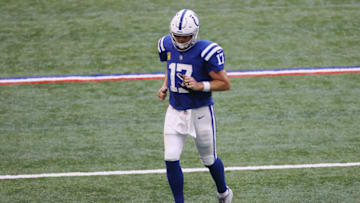 INDIANAPOLIS, INDIANA - NOVEMBER 08: Philip Rivers #17 of the Indianapolis Colts leaves the field following a 24-10 loss to the Baltimore Ravens at Lucas Oil Stadium on November 08, 2020 in Indianapolis, Indiana. (Photo by Bobby Ellis/Getty Images)