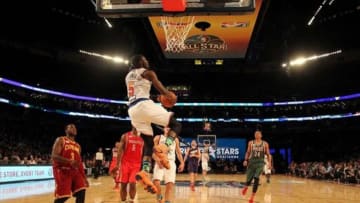 Feb 14, 2014; New Orleans, LA, USA; Team Weber guard Tim Hardaway, Jr (5) dunks the ball during the 2014 Rising Stars Challenge at Smoothie King Center. Mandatory Credit: Bob Donnan-USA TODAY Sports