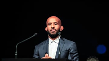 Demetrious Johnson speaks to the media at the ONE: Century press conference on Thursday in Tokyo, Japan (photo by Amy Kaplan/FanSided)