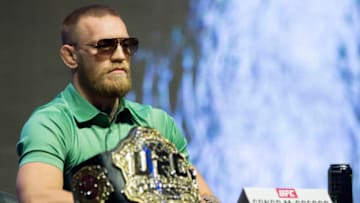 LAS VEGAS, NV - JULY 7: Conor McGregor looks on during the UFC 202 press conference at T-Mobile Arena on July 7, 2016 in Las Vegas, Nevada. (Photo by Cooper Neill/Zuffa LLC/Zuffa LLC via Getty Images)