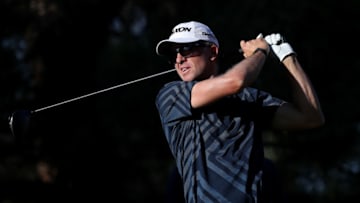 LAS VEGAS, NEVADA - OCTOBER 11: Martin Laird hits his tee shot on the 16th hole during the final round of the Shriners Hospitals For Children Open at TPC Summerlin on October 11, 2020 in Las Vegas, Nevada. (Photo by Matthew Stockman/Getty Images)
