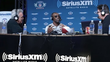 HOUSTON, TX - FEBRUARY 03: Former NFL player Terrell Owens visits the SiriusXM set at Super Bowl LI Radio Row at the George R. Brown Convention Center on February 3, 2017 in Houston, Texas. (Photo by Cindy Ord/Getty Images for SiriusXM )