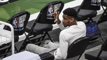 Bucks star Giannis Antetokounmpo. (Benny Sieu-USA TODAY Sports)