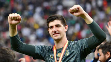 Real Madrid's Belgian goalkeeper Thibaut Courtois(Photo by Giuseppe CACACE / AFP)