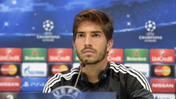 Real Madrid's Brazilian midfielder Lucas Silva attends a press conference on the eve of the UEFA Champions League football match Real Madrid CF vs FC Schalke 04 at Valdebebas training ground in Madrid on March 9, 2015. AFP PHOTO / GERARD JULIEN (Photo credit should read GERARD JULIEN/AFP/Getty Images)