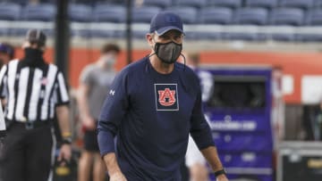 Auburn Tigers interim head coach Kevin Steele walks on the field before the game against the Northwestern Wildcats at Camping World Stadium. Mandatory Credit: Reinhold Matay-USA TODAY Sports