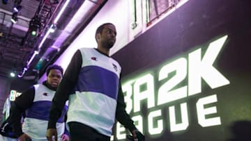 LONG ISLAND CITY, NY - MAY 16: YUSUF_SCARBS of Kings Guard Gaming walks onto the stage before the game against Bucks Gaming during Week 5 of the NBA 2K League regular season on May 16, 2019 at the NBA 2K Studio in Long Island City, New York. NOTE TO USER: User expressly acknowledges and agrees that, by downloading and/or using this photograph, user is consenting to the terms and conditions of the Getty Images License Agreement. Mandatory Copyright Notice: Copyright 2019 NBAE (Photo by Michelle Farsi/NBAE via Getty Images)
