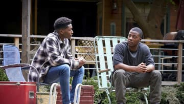 All American -- "Coming Home"-- Image Number: ALA207b_0295b.jpg -- Pictured (L-R): Da'Vinchi as Darnell and Daniel Ezra as Spencer -- Photo: Tina Thorpe/The CW -- © 2019 The CW Network, LLC. All Rights Reserved